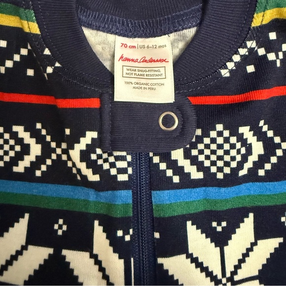 Hanna Andersson Apres Ski Organic Cotton Footless Baby Zip Sleeper 6/12m - Picture 3 of 4